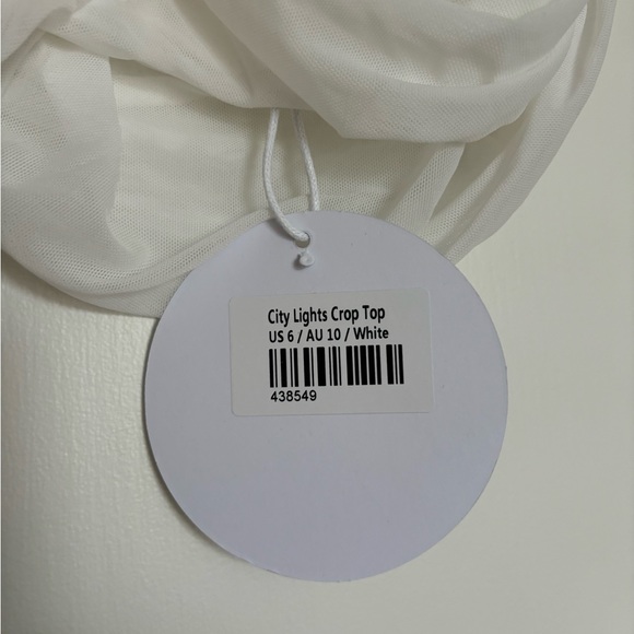 Princess Polly City Lights white mesh crop top - Picture 3 of 4